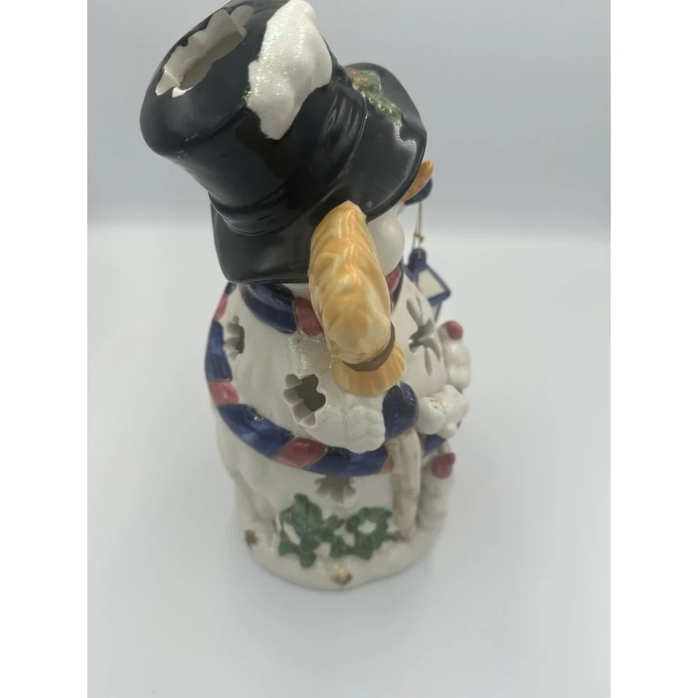 Home & Garden Party Snowman With Lantern Tea Light House Candle Holder Christmas
